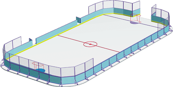 Спортивная площадка - хоккейная коробка. Детские спортивные площадки.